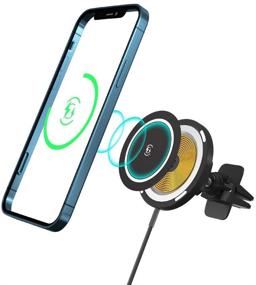 img 4 attached to 📱 JADJ 15W Car Wireless Charger Mount for iPhone 12/12 mini/12 Pro/12 Pro Max, Dashboard Air Vent Auto-Clamping Phone Holder with Mag-Safe/Magnetic Case Compatibility (Magnetic Attachment & Alignment)