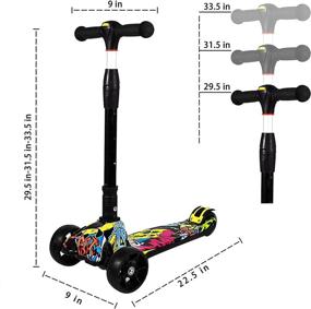 img 1 attached to 🛴 LMZY Kids Folding Scooter - Extra-Wide Decked, Height Adjustable, Foldable Design, LED Light-Up Wheels - Suitable for Boys and Girls aged 3-10 as Walkers