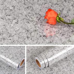 img 4 attached to 🔲 Livelynine Granite Countertop Contact Paper: Waterproof Self Adhesive Marble Wallpaper for Kitchen & Bathroom, Peel and Stick Removable Wall Paper - 15.8x78.8 Inch