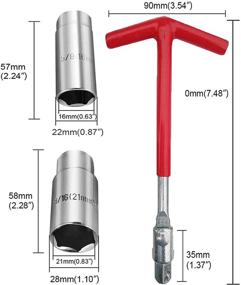 img 3 attached to 🛠 Универсальный револьверный ключ с шарнирным соединением Holoras с Т-образной рукояткой, гнездо 16 мм 21 мм (Красное) - Улучшенный SEO