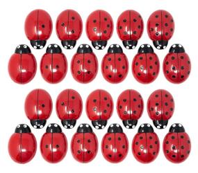 img 4 attached to 🐞 YUS1027 Ladybug Counting Stones - Set of 22 with Yellow Door