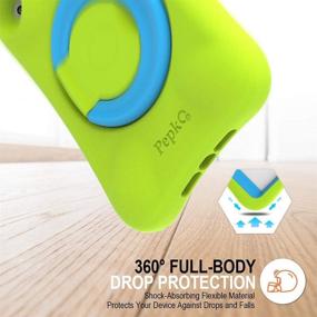 img 1 attached to PEPKOO Kids Case for iPad Mini 5 4 – Lightweight Flexible Shockproof, Folding Handle Stand, Full Body Rugged Boys Girls Cover for Apple iPad Mini 5th Gen 4th Generation 7.9 inch, Green Blue