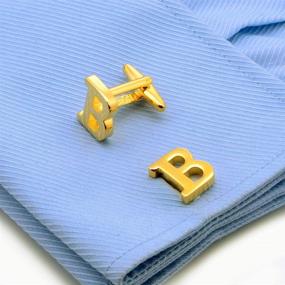 img 1 attached to 👔 HAWSON Initials Cufflinks: Elevate Your Business Attire with Men's Accessories - Cuff Links, Shirt Studs & Tie Clips