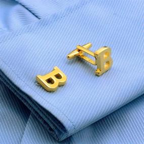 img 2 attached to 👔 HAWSON Initials Cufflinks: Elevate Your Business Attire with Men's Accessories - Cuff Links, Shirt Studs & Tie Clips