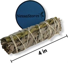 img 1 attached to 🌿 NESSASTORES - White Sage and Sweetgrass Smudge Incense 4-Inch Bundle #JC-185 (Pack of 4)