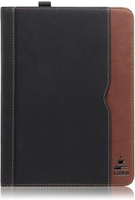 img 3 attached to TOAKA iPad Air 4 Case - Apple iPad Air 4th Gen 10.9 Inch 2020 Soft Leather Folio Case Stand, Auto Sleep/Wake, Document Pockets & Card Holders, Multiple Viewing Angles (Black & Brown)