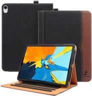 toaka ipad air 4 case - apple ipad air 4th gen 10.9 inch 2020 soft leather folio case stand, auto sleep/wake, document pockets & card holders, multiple viewing angles (black & brown) logo