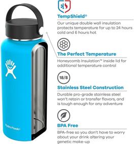 img 3 attached to 💧 Hydro Flask Water Bottle: Stainless Steel, Vacuum Insulated, Wide Mouth, Leak Proof Flex Cap - 18 oz, Graphite