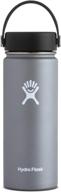 💧 hydro flask water bottle: stainless steel, vacuum insulated, wide mouth, leak proof flex cap - 18 oz, graphite логотип