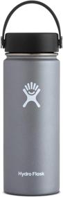 img 4 attached to 💧 Hydro Flask Water Bottle: Stainless Steel, Vacuum Insulated, Wide Mouth, Leak Proof Flex Cap - 18 oz, Graphite