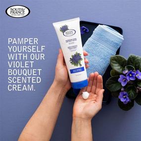 img 2 attached to 🌸 South of France Hydrating Hand Cream for Women - Moisturizing for Dry Cracked Skin with Shea Butter and Cocoa Butter, 8 oz Tube, Violet Bouquet Scented Lotion