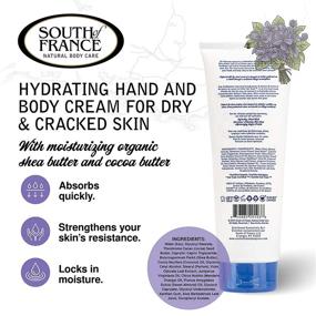 img 1 attached to 🌸 South of France Hydrating Hand Cream for Women - Moisturizing for Dry Cracked Skin with Shea Butter and Cocoa Butter, 8 oz Tube, Violet Bouquet Scented Lotion