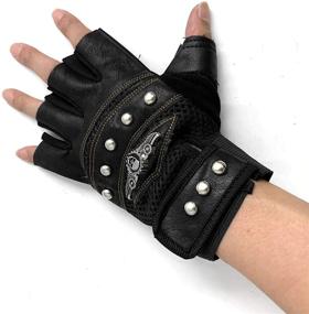 img 1 attached to Mens Biker Motorcycle Gloves Spike