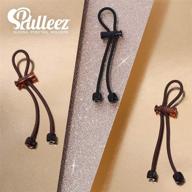 👱 pulleez slide-on ponytail holders elastic hair tie bracelet set (brown/black) logo