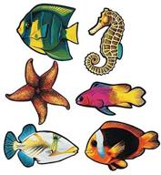 🐠 colorful beistle fish cutouts - 14.25"-16.75" - pack of 6 - multicolored décor logo