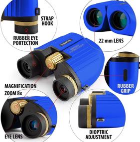 img 3 attached to 👀 Premium 8X22 Kids Binoculars for Bird Watching - High Resolution, Shockproof Optics Set for Outdoor Toddler Games - Ideal Toys for Boys and Girls - Perfect for Detective and Spy Kids