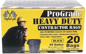 img 1 attached to Reli ProGrade 55 Gallon Contractor Trash Bags (20 Bags with Ties) - Heavy Duty Black Garbage Bags for Construction, 2 mil Thickness (55-60 Gallon)