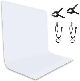 img 4 attached to 📷 Photography Studio Bundle: TRLYC 5x7 ft Polyester White Screen Photo Backdrop with Backdrop Clamps and Clips - Perfect Background for Photo and Video Shoots