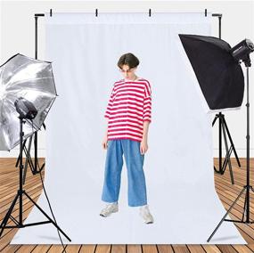 img 3 attached to 📷 Photography Studio Bundle: TRLYC 5x7 ft Polyester White Screen Photo Backdrop with Backdrop Clamps and Clips - Perfect Background for Photo and Video Shoots