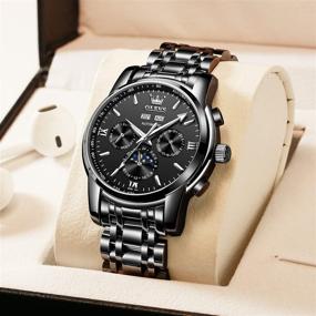 img 2 attached to ⌚ OLEVS Stainless Steel Automatic Chronograph Watches