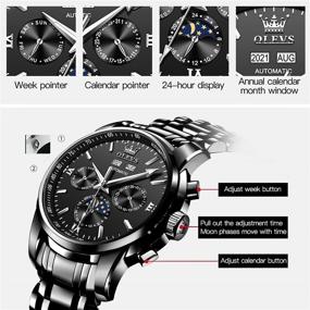 img 1 attached to ⌚ OLEVS Stainless Steel Automatic Chronograph Watches