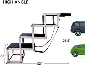 img 1 attached to 🐾 Unbranded Aluminum Dog Car Stairs: Portable Large Dog Step for High Beds, Trucks, SUV - Lightweight Folding Pet Ladder Ramp with 4 Steps