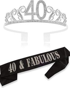 img 3 attached to 👑 40th Birthday Tiara and Sash: Elegant Gifts for Women Turning 40