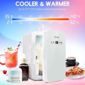 img 2 attached to 🧊 AstroAI 6L/8-Can Skincare Fridge for Bedroom - Upgraded Temperature Control Panel - AC/DC Thermoelectric Portable Cooler & Warmer - Christmas Gift, Skin Care, Foods, Medications - ETL Listed (White)