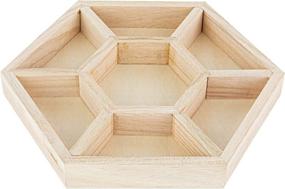 img 4 attached to 🔲 Hammont Wooden Hexagon Sectional Trays