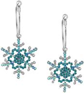 🎁 merry christmas gift: stunning crystal winter snowflake hoop dangle earrings by ever faith logo