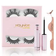 get flawless and effortless eyelashes with the maynice magnetic eyelashes and eyeliner kit, reusable and natural looking, 2 pairs and tweezers included (estelle) logo