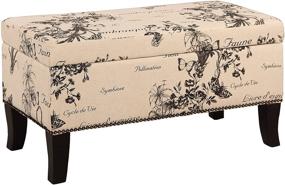img 4 attached to 🌿 Botanical Linen Stephanie Ottoman by Linon