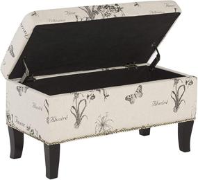 img 3 attached to 🌿 Botanical Linen Stephanie Ottoman by Linon