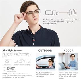 img 1 attached to 🕶️ Stylish Gold Aviator Blue Light Blocking Glasses: Men/Women, Resin Lens, Radiation Protection, Reduce Eye Fatigue, Enhance Sleep, Ideal for Computer Games