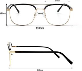 img 2 attached to 🕶️ Stylish Gold Aviator Blue Light Blocking Glasses: Men/Women, Resin Lens, Radiation Protection, Reduce Eye Fatigue, Enhance Sleep, Ideal for Computer Games