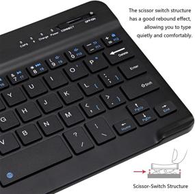 img 1 attached to Ultra-Slim Bluetooth Keyboard Portable Mini Wireless Keyboard Rechargeable For Apple IPad IPhone Samsung Tablet Phone Smartphone IOS Android Windows (7 Inch Black)