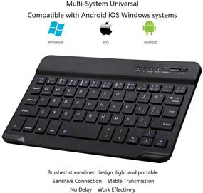 img 2 attached to Ultra-Slim Bluetooth Keyboard Portable Mini Wireless Keyboard Rechargeable For Apple IPad IPhone Samsung Tablet Phone Smartphone IOS Android Windows (7 Inch Black)
