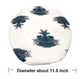 img 3 attached to 🌿 Women's Reusable Waterproof Shower Cap with Adjustable Forehead Knot Strap, Elasticized Hem - Oversized for All Hair Lengths | Botanical Leaves Pattern Printed