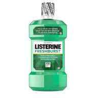 🌬️ freshburst listerine antiseptic mouthwash – oral care formula kills 99% of bad breath germs & combats plaque & gingivitis, ada accepted, spearmint flavor, 1 l logo