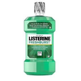 img 4 attached to 🌬️ Freshburst Listerine Antiseptic Mouthwash – Oral Care Formula Kills 99% of Bad Breath Germs & Combats Plaque & Gingivitis, ADA Accepted, Spearmint Flavor, 1 L