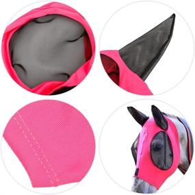 img 2 attached to Protective Horse Fly Mask with Ears and Eyes: OUFUAMY Soft Mesh Lycra Fabric at its Best
