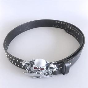 img 3 attached to 🧔 Men's Genuine Leather Accessories with Rhinestone Studs