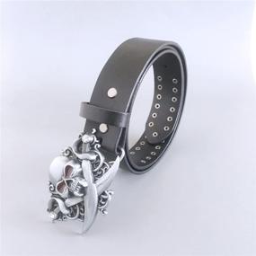 img 2 attached to 🧔 Men's Genuine Leather Accessories with Rhinestone Studs