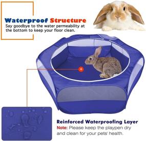 img 1 attached to 🏞️ VavoPaw Small Animals Playpen - Waterproof & Breathable Indoor Pet Cage Tent with Zipper Cover - Portable Outdoor Exercise Yard Fence for Kitten Hamster Bunny Squirrel Guinea Pig Hedgehog