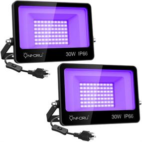 img 4 attached to 🎉 Onforu 2 Pack 30W LED Black Lights: Waterproof Blacklight Flood Lights for Dance Party, Stage Lighting, and More