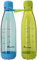 🍶 bonison sports bottle 23 oz: bpa free, leak proof, eco-friendly & soft handle. (green + blue, valued 2 pack) logo