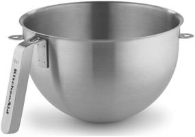 img 1 attached to 🍲 KitchenAid KSMC5QBOWL: Premium 5-Quart Stainless Steel Mixing Bowl with J Hook Handle - NSF Certified