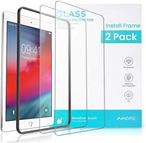 img 4 attached to Premium 2 Pack iPad Mini Screen Protector: AINOPE Tempered Glass with 9H Hardness, Anti-Scratch, Anti-Fingerprint, Compatible with iPad Mini 4 & Mini 5, Easy Installation with Install Frame, iPad Pencil Friendly