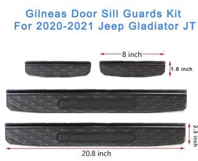 img 3 attached to 🚗 Аксессуары для Jeep Gladiator JT 2020-2021: Набор защиты порогов Gilneas с логотипом, 4 шт. Черный набор защиты дверей—Улучшенный SEO