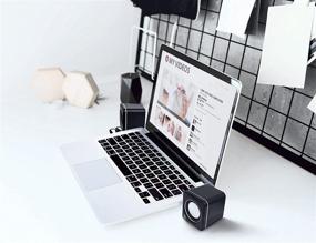 img 3 attached to 🔊 Manhattan USB Powered Stereo Speaker System - Compact Size - with Volume Control &amp; 3.5 mm Audio Plug for Laptop, Notebook, Desktop, Computer - 3 Year Warranty - Black-Silver, 166898